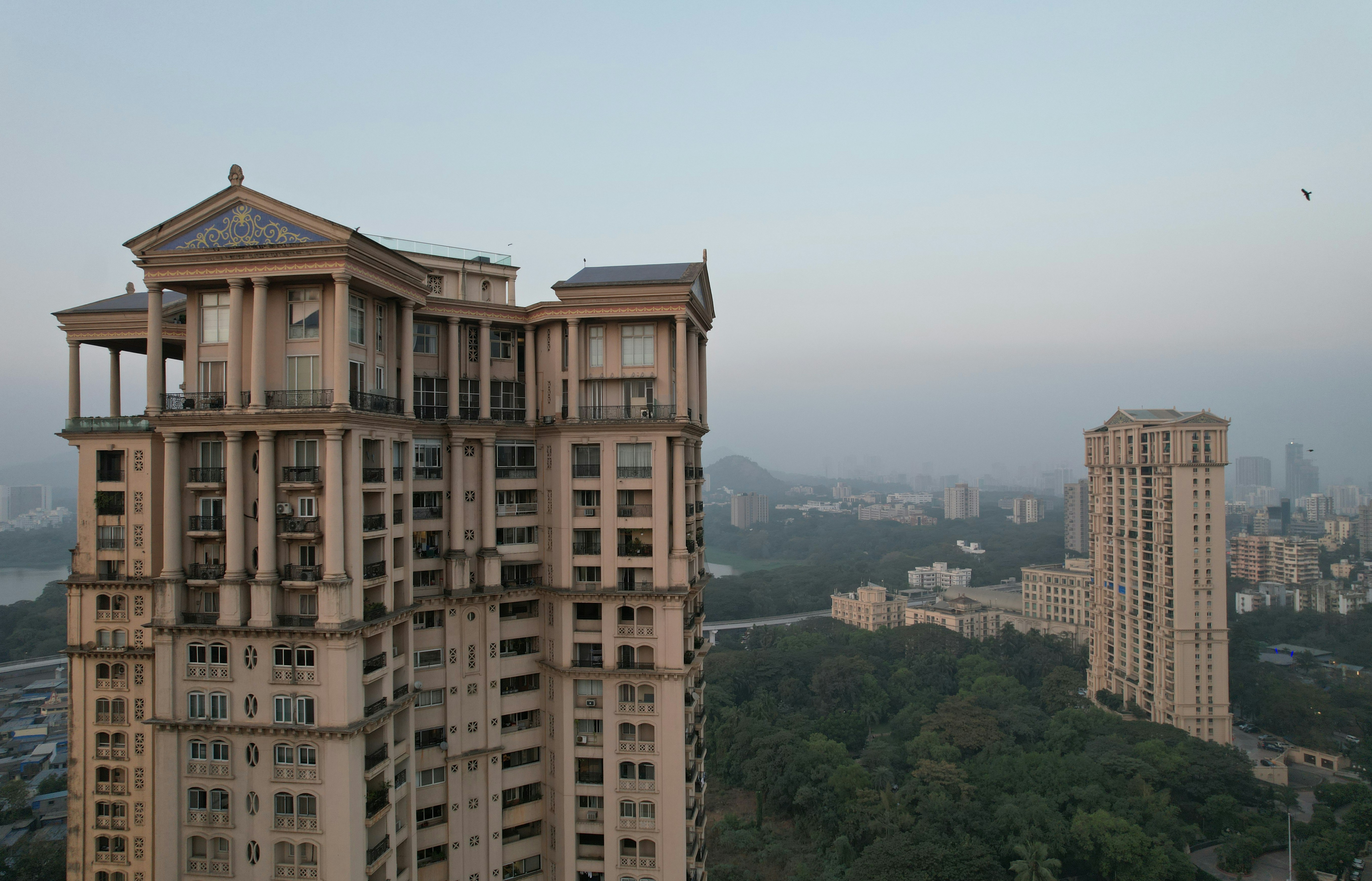 Modern high-rise residential towers in Gurugram, India.