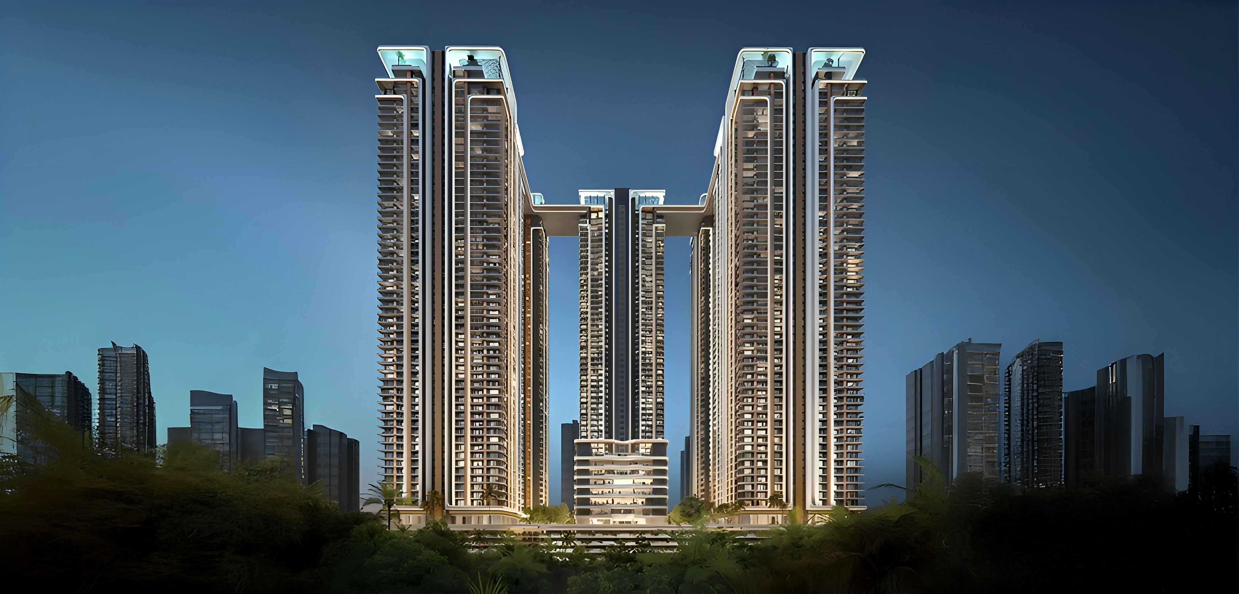Skyline view over India’s ultra-prime real estate districts